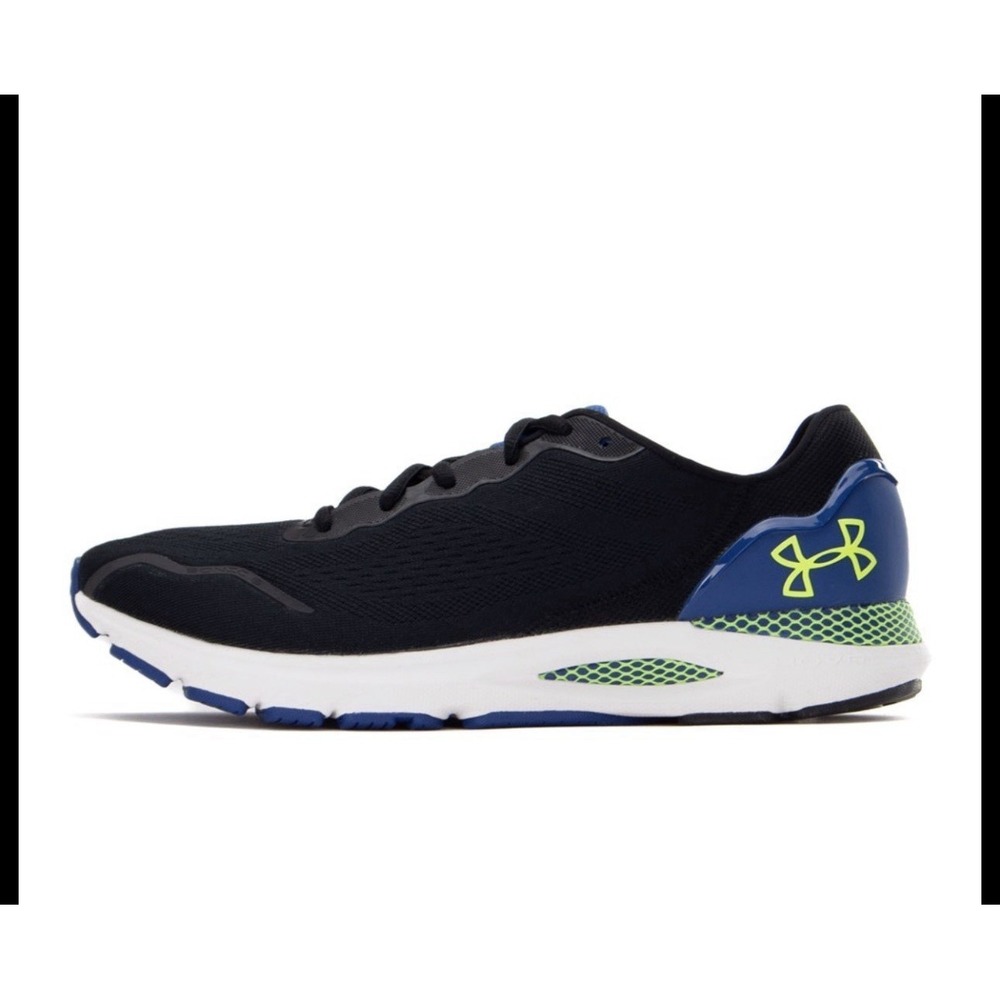 Men's Under Armour HOVR Sonic 6 Running Shoes Black Blue Mirage Lime Size 11